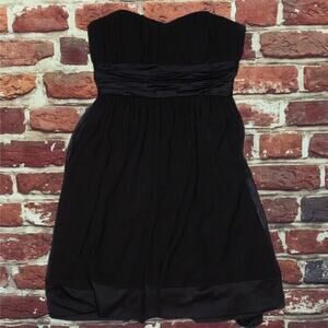 Bcbgeneration Dress Womens Size 4 Black Chiffon Evening Party Cocktail Strapless